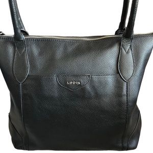 LODIS Siera Black Pebbled Leather Tote
